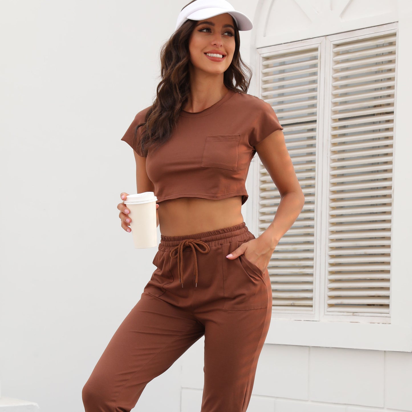 Crop-top With Joggers Set